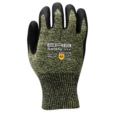 Republic ANSI Cut Level A5 Aramid Glove, Nitrile Coated, MD, PR